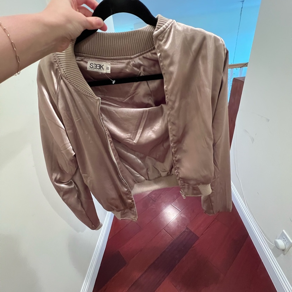 Champagne bomber jacket